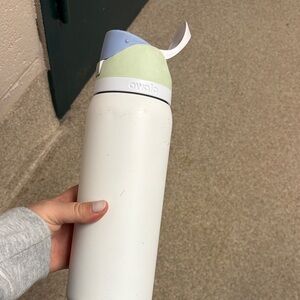 Owala White and Green Water Bottle